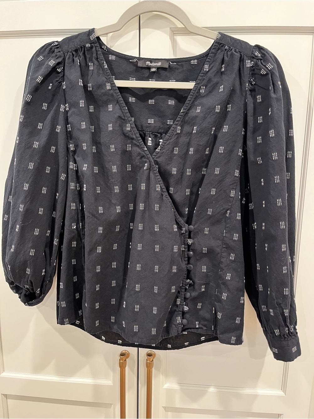 Madewell Black Cotton Blouse